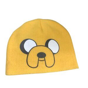 Adventure Time Cartoon Network Yellow Beanie Hat Youth OSFM Jake Dog Face Design